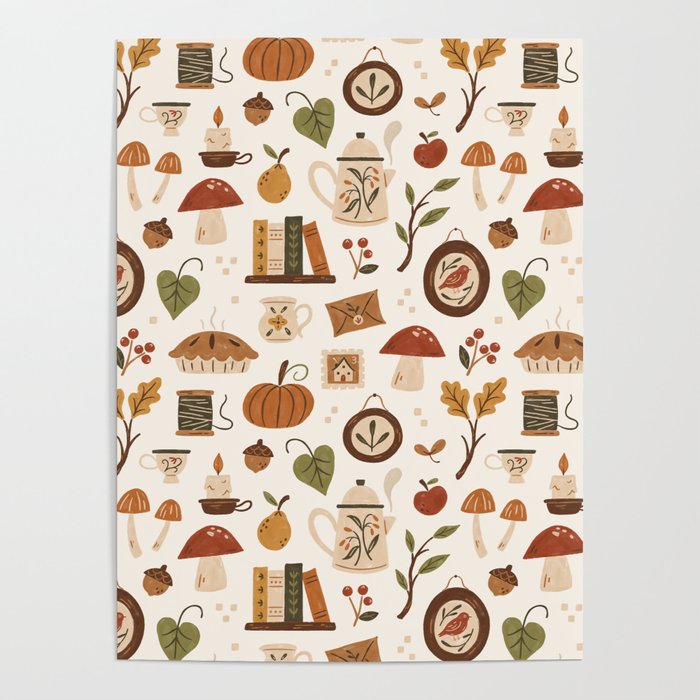 Cozy Vintage Autumn Poster Gallery Image 1