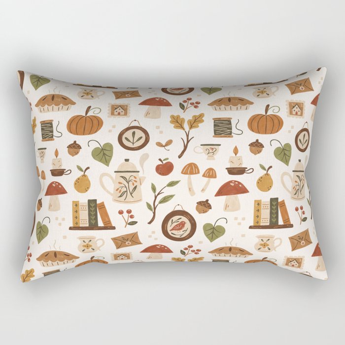 Cozy Vintage Autumn Rectangular Pillow Gallery Image 2
