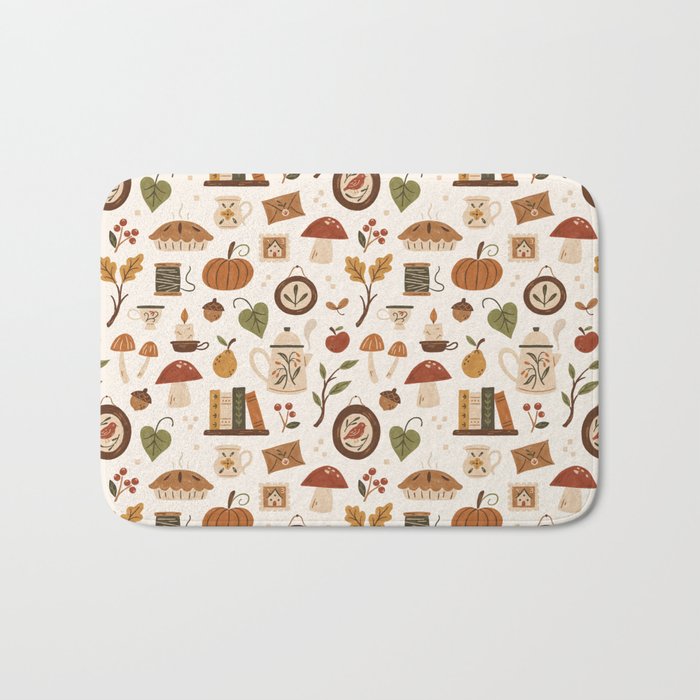 Cozy Vintage Autumn Bath Mat Gallery Image 1