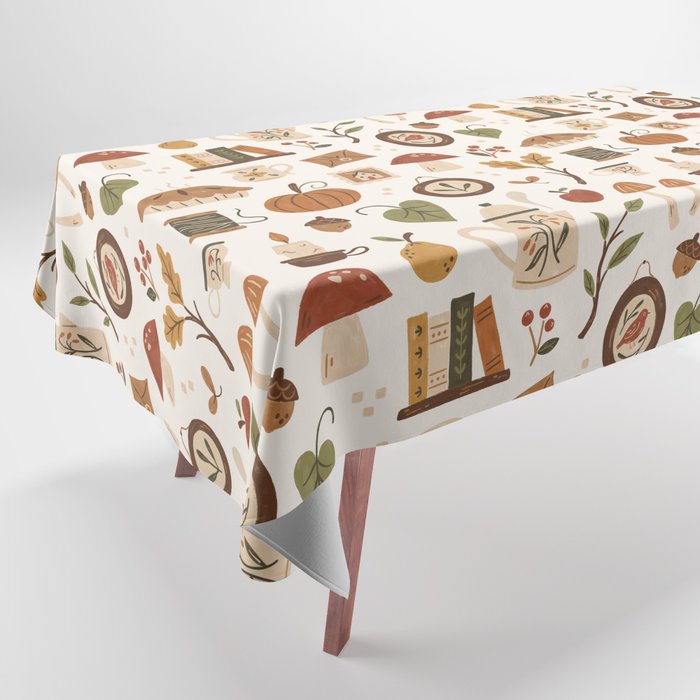 Cozy Vintage Autumn Tablecloth Gallery Image 1