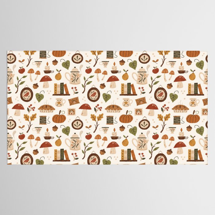 Cozy Vintage Autumn Tablecloth Gallery Image 2