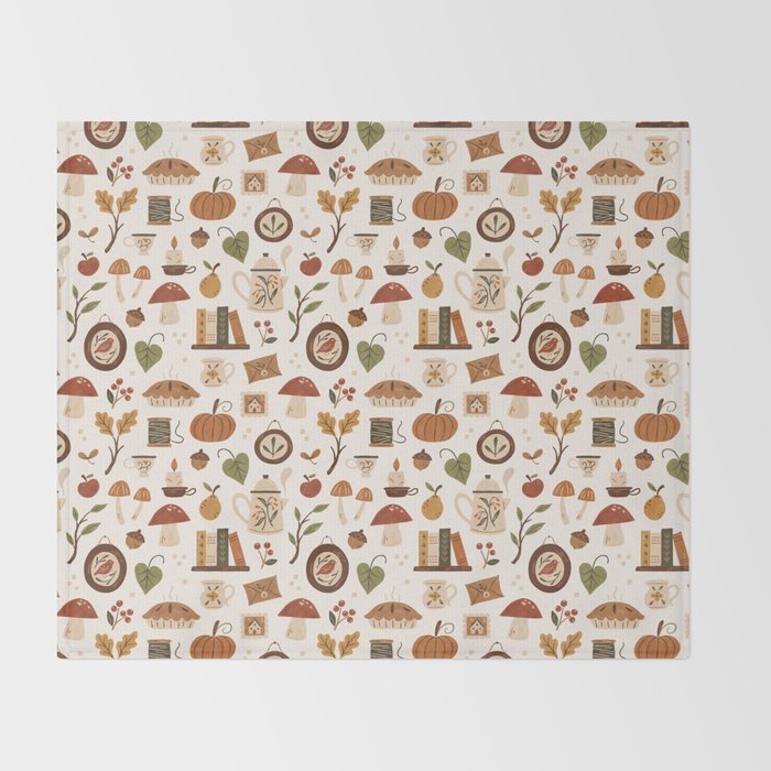 Cozy Vintage Autumn Throw Blanket Gallery Image 2