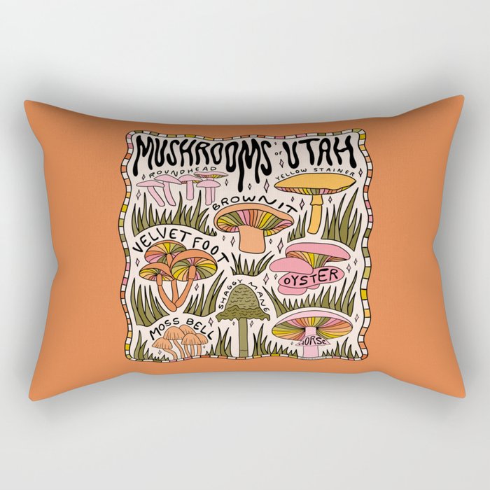 Mushrooms of Utah Rectangular Pillow Gallery Image 2