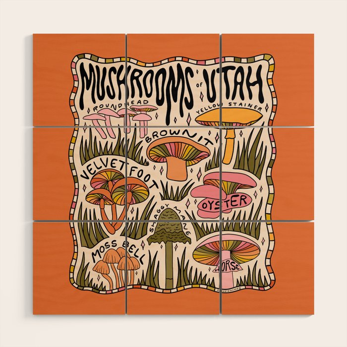 Mushrooms of Utah Wood Wall Art Gallery Image 1