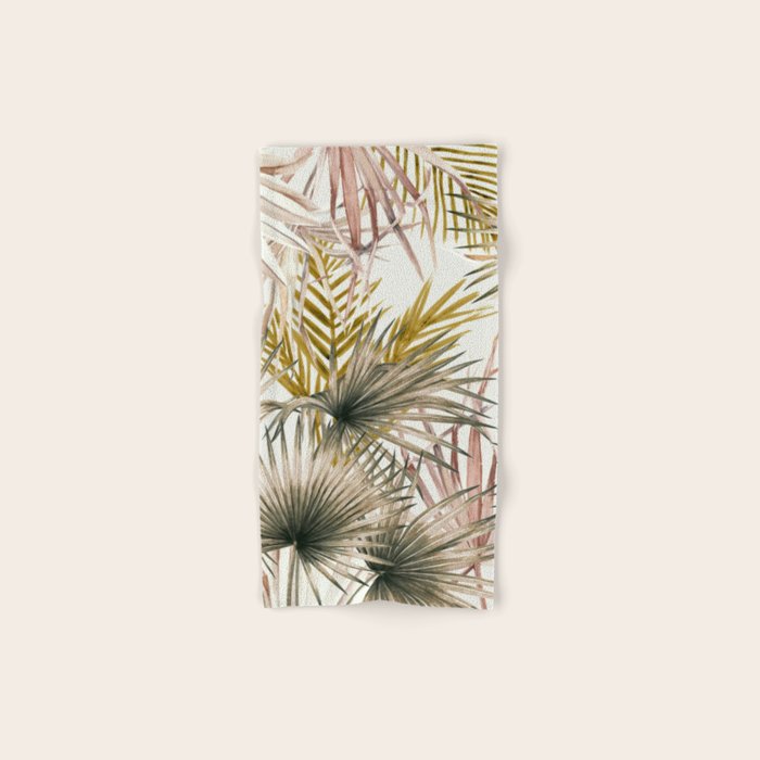 Pink Green leaf II Towels Gallery Image 1