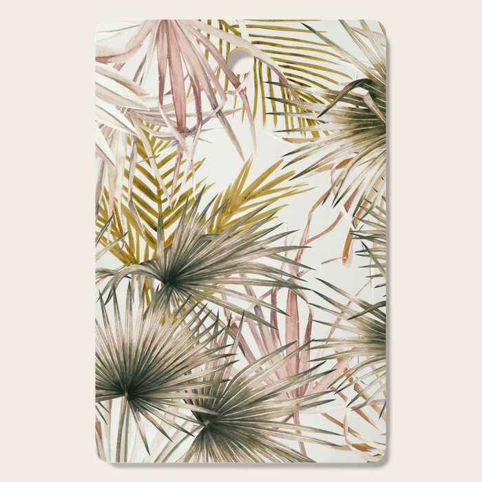 Pink Green leaf II Cutting Board Gallery Image 1