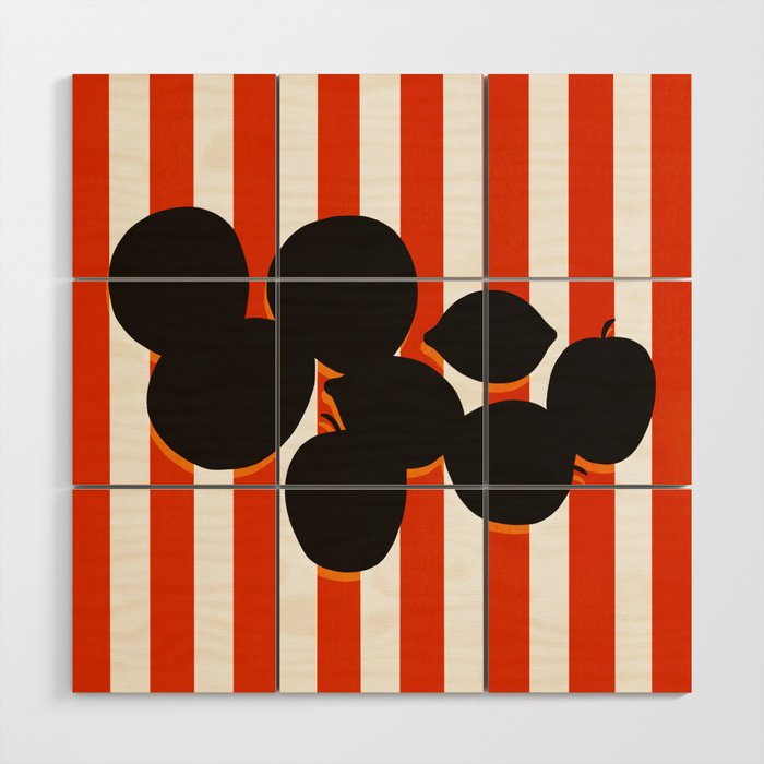 Still life - red stripe Wood Wall Art Gallery Image 1