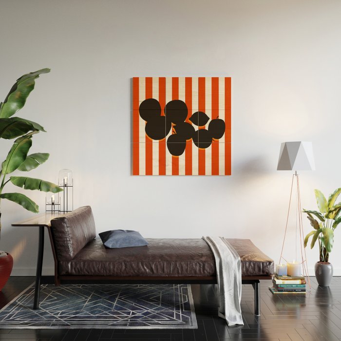 Still life - red stripe Wood Wall Art Gallery Image 2