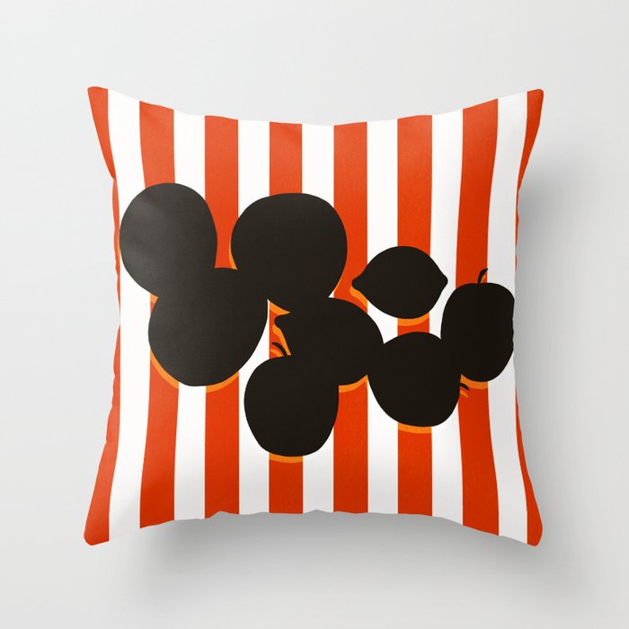 Still life - red stripe Throw Pillow Gallery Image 1