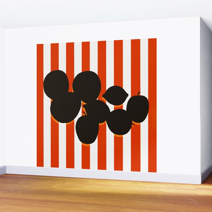 Still life - red stripe Wall Mural Gallery Image 2