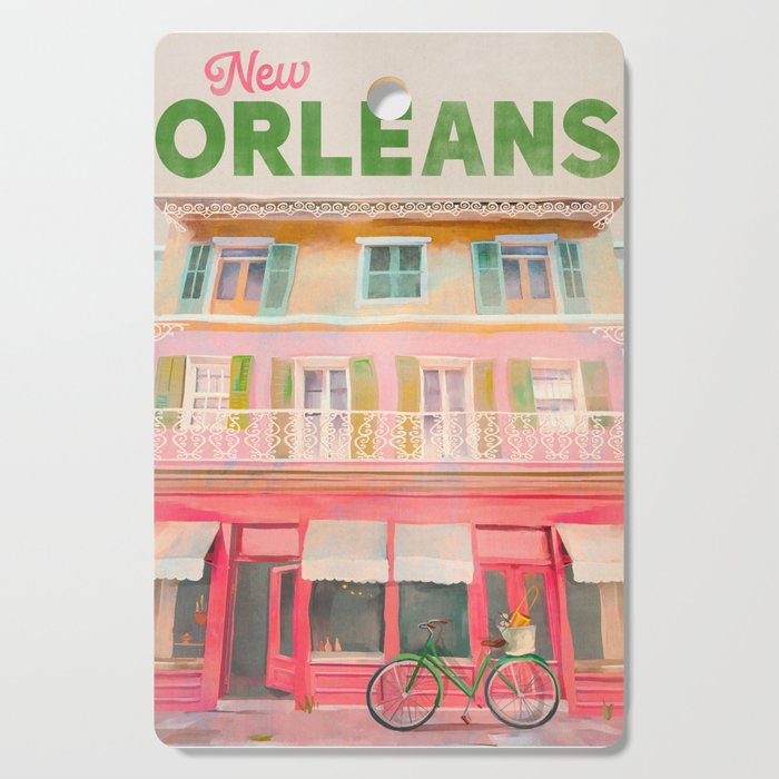 New Orleans French Quarter Art Cutting Board Gallery Image 1
