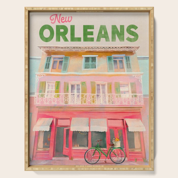 New Orleans French Quarter Art Serving Tray Gallery Image 1
