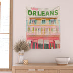 New Orleans French Quarter Art Wall Tapestry Gallery Image 2