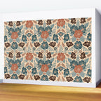 Fall Floral Pattern in Blue, Brown & Rust Wall Mural Gallery Image 2