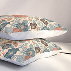Fall Floral Pattern in Blue, Brown & Rust Pillow Sham Gallery Image 3