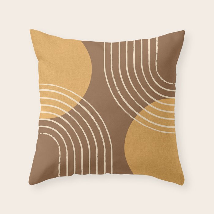 Sun Arch Double - Gold Brown Throw Pillow Gallery Image 6