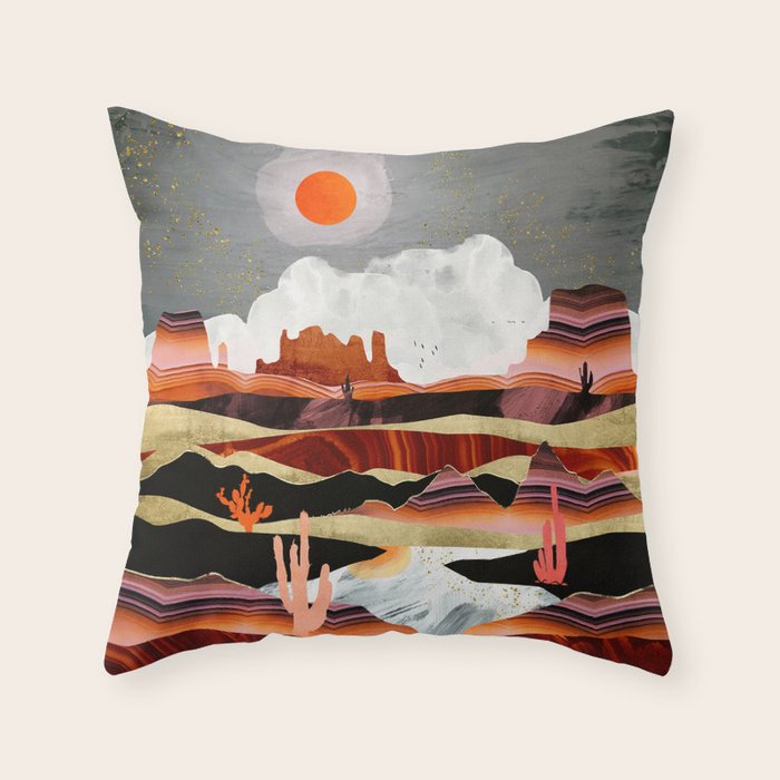 Coral Desert Lake Throw Pillow Gallery Image 6