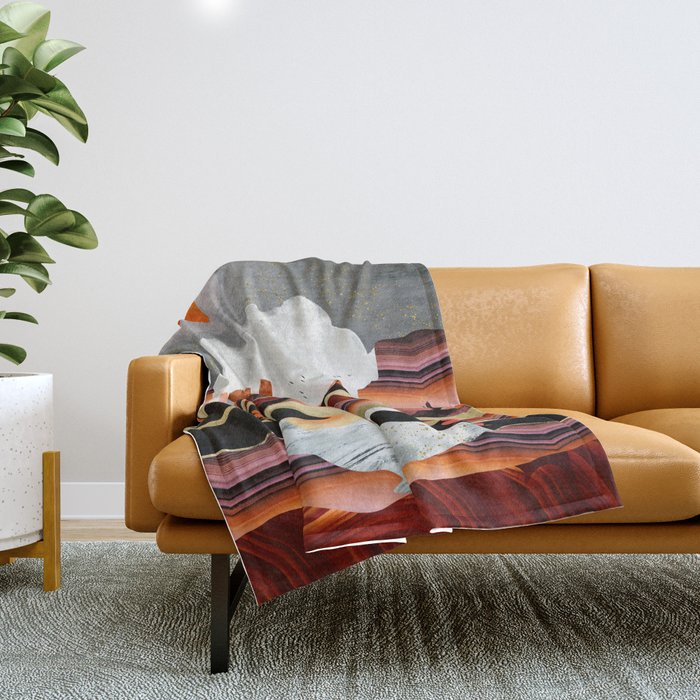 Coral Desert Lake Throw Blanket Gallery Image 1