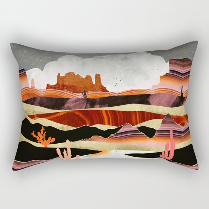 Coral Desert Lake Rectangular Pillow Gallery Image 1