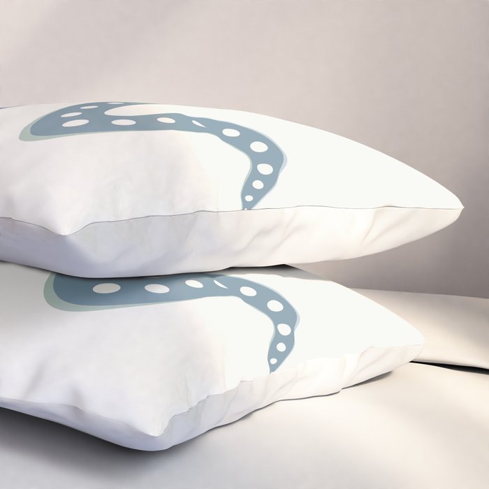 Minimal Snake - Blue Pillow Sham Gallery Image 3