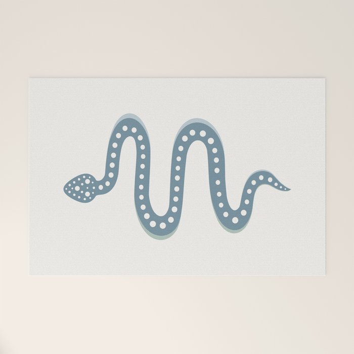 Minimal Snake - Blue Welcome Mat Gallery Image 1