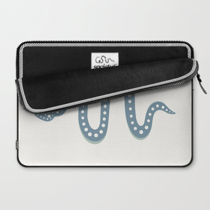 Minimal Snake - Blue Laptop Sleeve Gallery Image 2