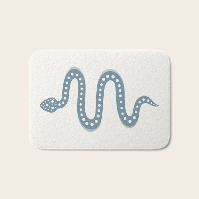 Minimal Snake - Blue Bath Mat Gallery Image 1
