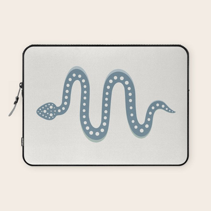 Minimal Snake - Blue Laptop Sleeve Gallery Image 1