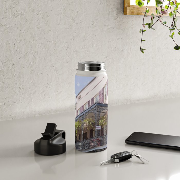 Love, New Orleans II x New Orleans French Quarter Photography Water Bottle Gallery Image 4