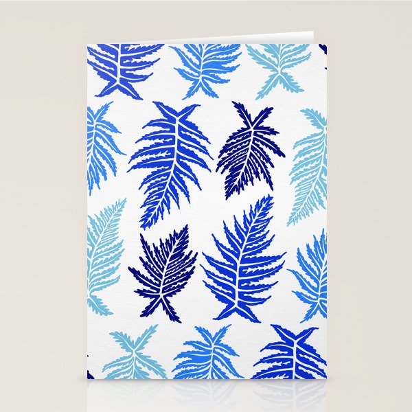 Inked Ferns - Blue Palette Stationery Card Gallery Image 2