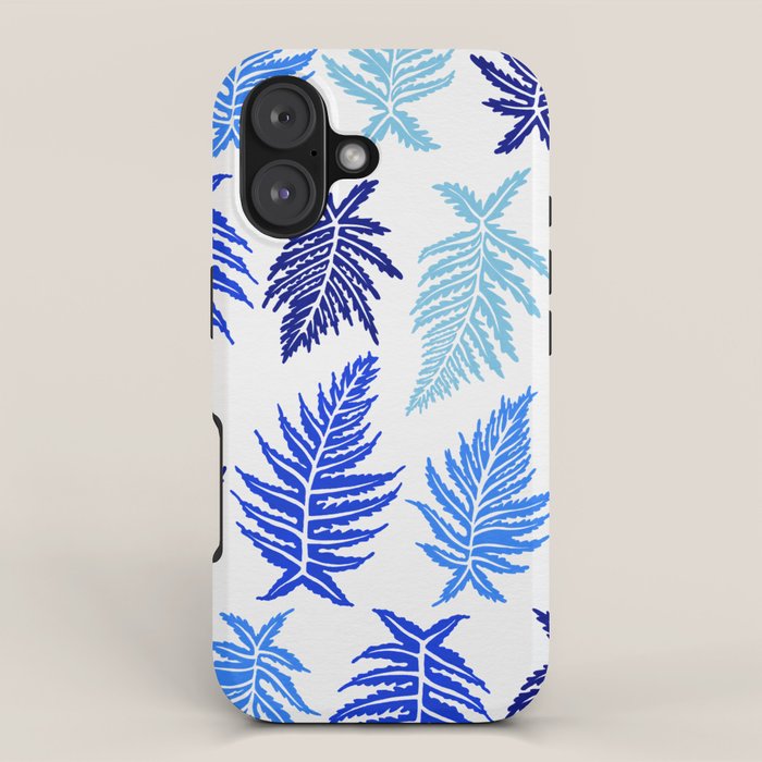 Inked Ferns - Blue Palette iPhone Case Gallery Image 1