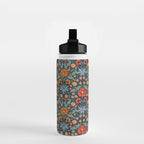 Victorian Carnation in Moody Red and Blue Water Bottle Gallery Image 2