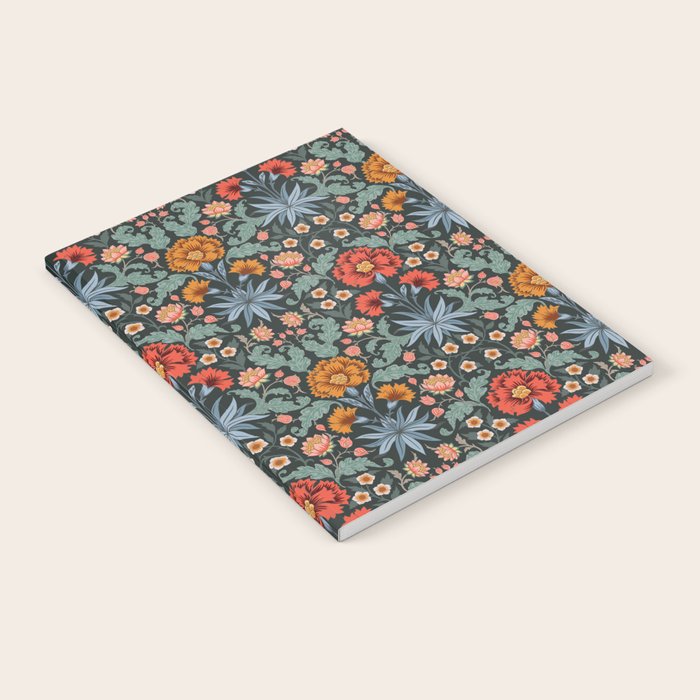 Victorian Carnation in Moody Red and Blue Notebook Gallery Image 2