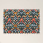 Victorian Carnation in Moody Red and Blue Welcome Mat Gallery Image 1