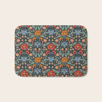 Victorian Carnation in Moody Red and Blue Bath Mat Gallery Image 1