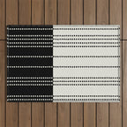 Ethnic Spotted Stripes, Ivory and Black Outdoor Rug Gallery Image 1