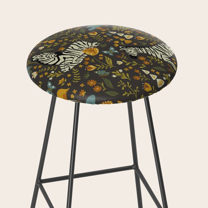 Zebras in Wild Fall Garden Stool Gallery Image 2