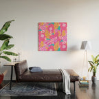 Bold Hibiscus Floral Hot Pink Summer Wood Wall Art Gallery Image 2