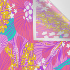 Bold Hibiscus Floral Hot Pink Summer Wall Tapestry Gallery Image 3