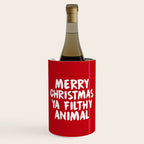 Merry Christmas Ya Filthy Animal, Funny, Saying Wine Chiller Gallery Image 1