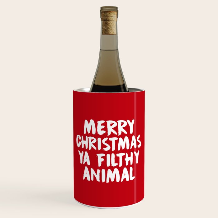 Merry Christmas Ya Filthy Animal, Funny, Saying Wine Chiller Gallery Image 1