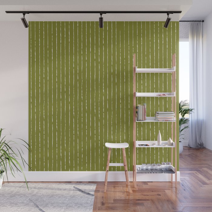 Lines II (Matcha Green) Wall Mural Gallery Image 1