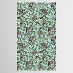 Lush Tropical Lemur Monkey Paradise Turquoise Tablecloth Gallery Image 2