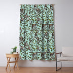 Lush Tropical Lemur Monkey Paradise Turquoise Window Curtain Gallery Image 5