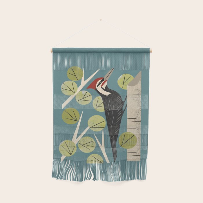 Woodpecker in Aspen Tree Wall Hanging Gallery Image 1