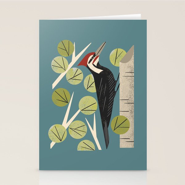 Woodpecker in Aspen Tree Stationery Card Gallery Image 2