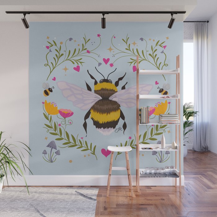 Bumblebee Garden Wall Mural Gallery Image 1