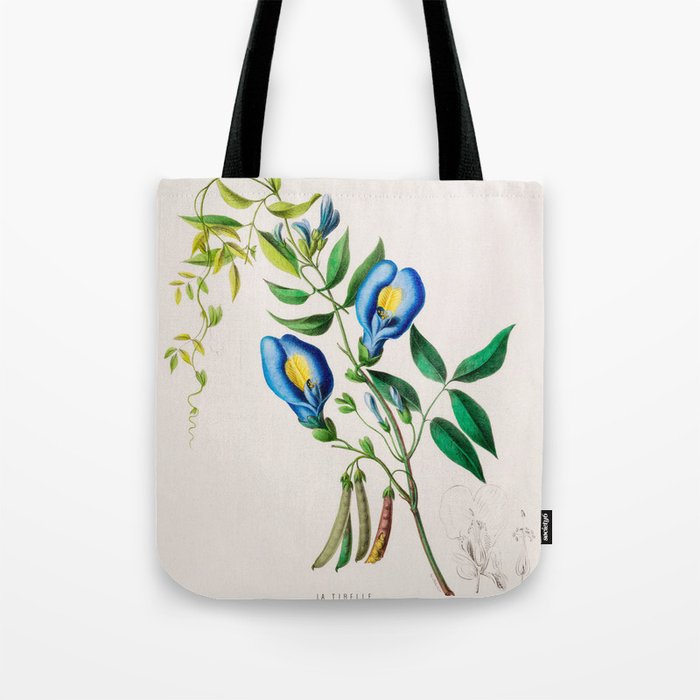 Clitoria from "Flore dâAmÃ©rique" by Ãtienne Denisse, 1840s Tote Bag Gallery Image 1
