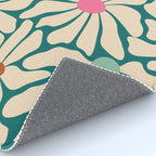 Colors of Joy - Groovy Flowers Green Rug Gallery Image 4