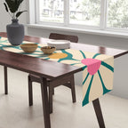 Colors of Joy - Groovy Flowers Green Table Runner Gallery Image 2